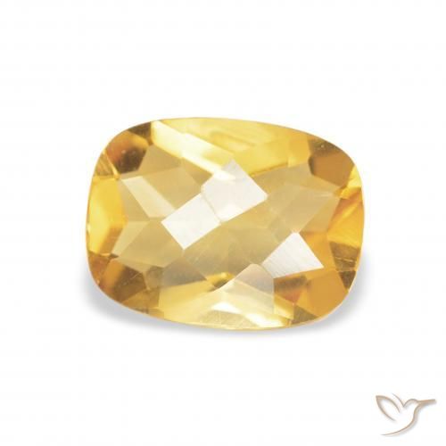 1.07 ct Golden Citrine Stone, Natural Citrine in Cushion Checkerboard Shape for Sale