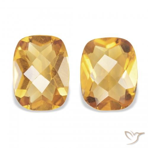 2.00ctw Natural Medium Light-Golden Citrine, Cushion, VVS-VS