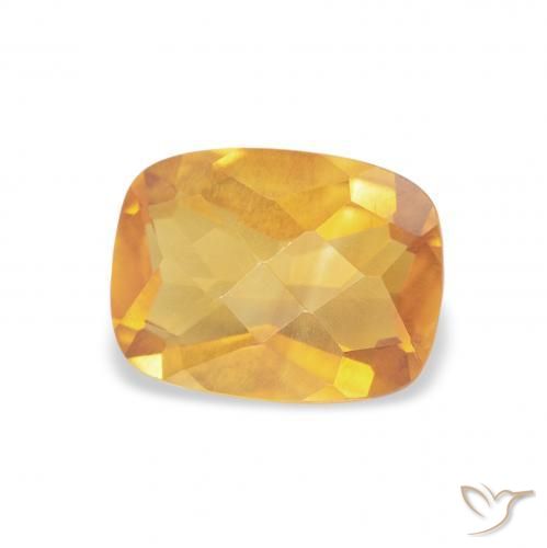 1.20 ct Golden Citrine Stone, Natural Citrine in Cushion Checkerboard Shape for Sale