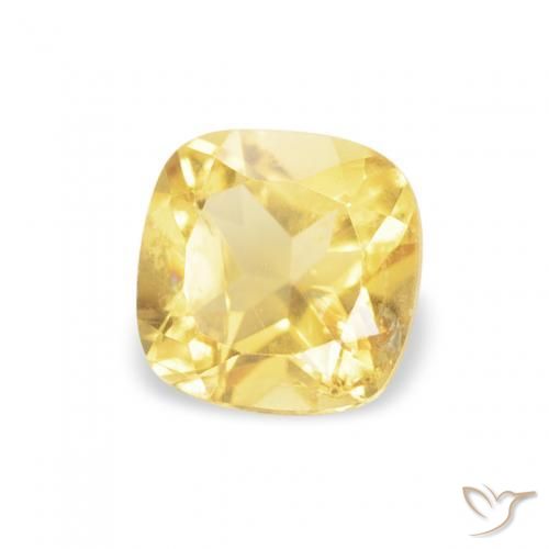 0.47 ct Yellow Citrine Stone, Natural Citrine in Cushion-Cut Shape for Sale