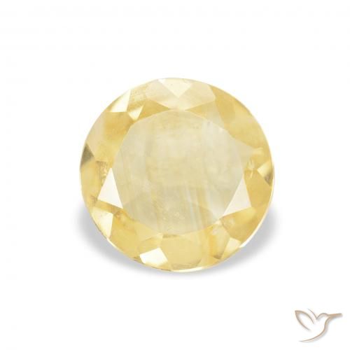 0.73ct Natural Light Yellow Citrine, Round, VVS