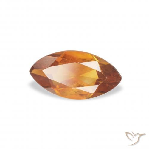 0.49 ct Orange Citrine Stone, Natural Citrine in Marquise Facet Shape for Sale