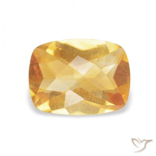 1.07ct Natural Medium Light-Golden Citrine, Cushion, VVS-VS, Photo A