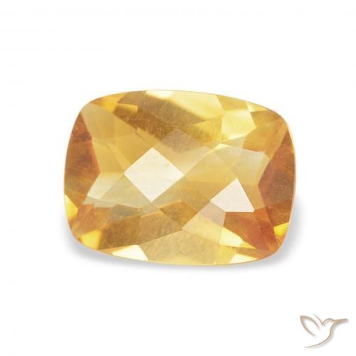 1.07 ct Golden Citrine Stone, Natural Citrine in Cushion Checkerboard Shape for Sale
