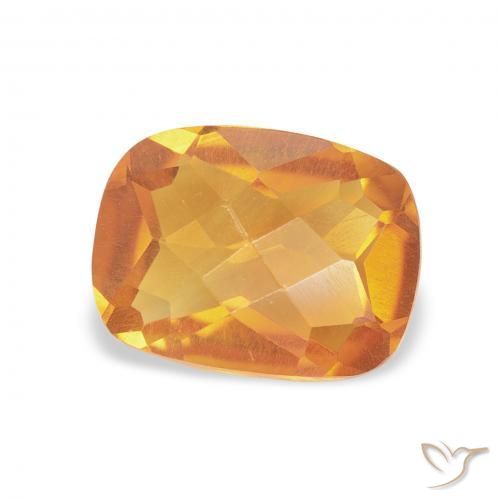 1.20 ct Golden Citrine Stone, Natural Citrine in Cushion Checkerboard Shape for Sale