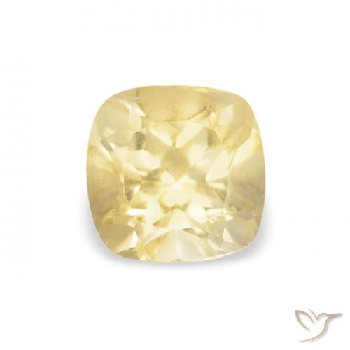 0.53ct Natural Light Gold Citrine, Cushion, VVS-VS