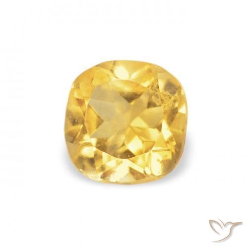0.44 ct Golden Citrine Stone, Natural Citrine in Cushion-Cut Shape for Sale
