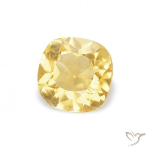 0.47 ct Yellow Citrine Stone, Natural Citrine in Cushion-Cut Shape for Sale