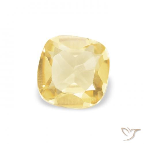 0.42 ct Yellow Citrine Stone, Natural Citrine in Cushion-Cut Shape for Sale