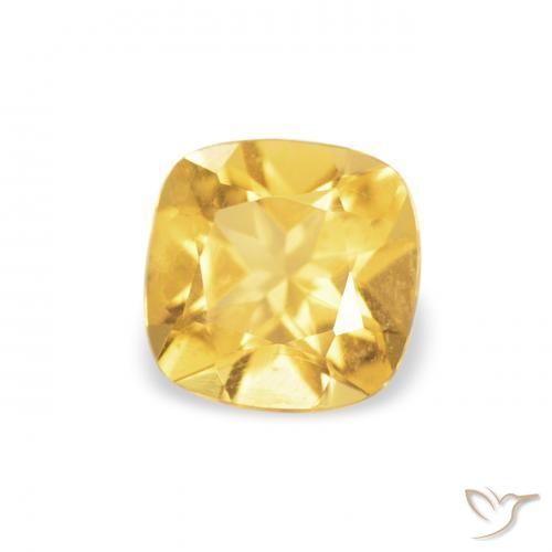 0.42 ct Golden Citrine Stone, Natural Citrine in Cushion-Cut Shape for Sale