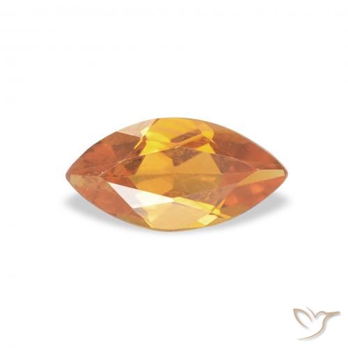 0.44ct Natural Deep Orange-Gold Citrine, Marquise, VVS