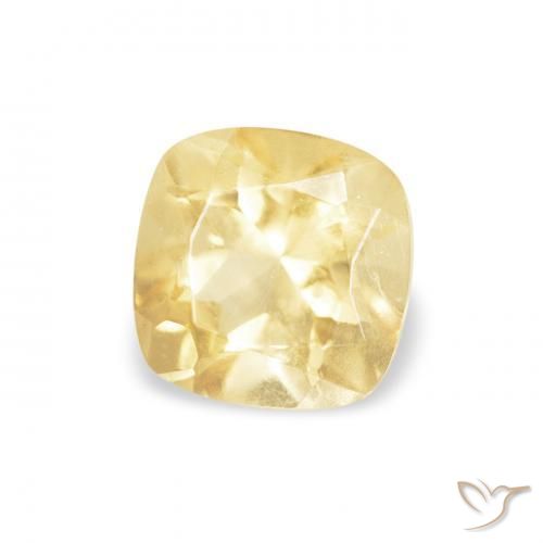0.55 ct Yellow Citrine Stone, Natural Citrine in Cushion-Cut Shape for Sale