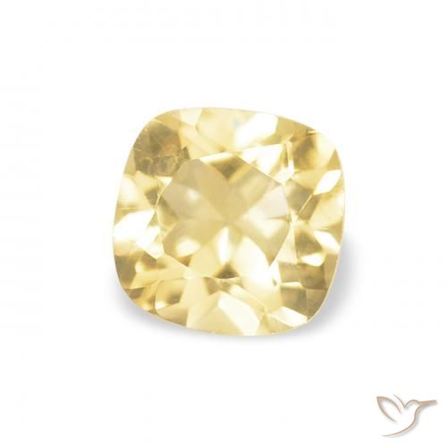 0.53 ct Yellow Citrine Stone, Natural Citrine in Cushion-Cut Shape for Sale