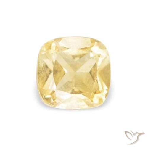 0.46ct Natural Light Yellow Citrine, Cushion, VVS-VS