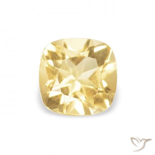 0.52ct Natural Light Gold Citrine, Cushion, VVS