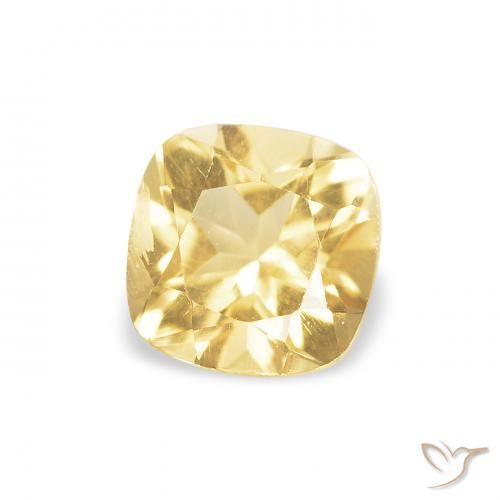 0.52 ct Yellow Citrine Stone, Natural Citrine in Cushion-Cut Shape for Sale