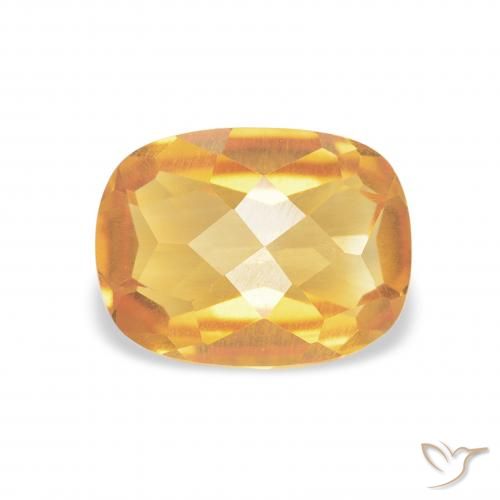 1.17ct Natural Dark Golden Citrine, Cushion, VVS-VS, Photo A