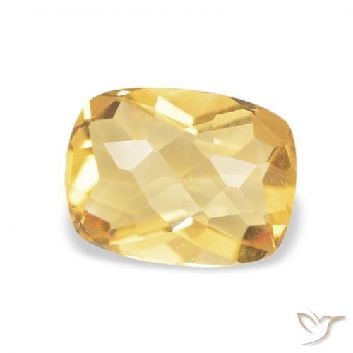 1.14 ct Golden Citrine Stone, Natural Citrine in Cushion Checkerboard Shape for Sale