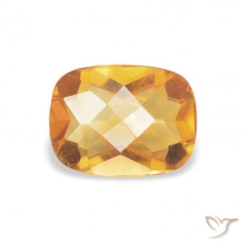 1.10ct Natural Medium Light Orange-Gold Citrine, Cushion, VVS-VS