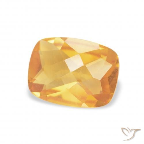 1.16 ct Golden Citrine Stone, Natural Citrine in Cushion Checkerboard Shape for Sale