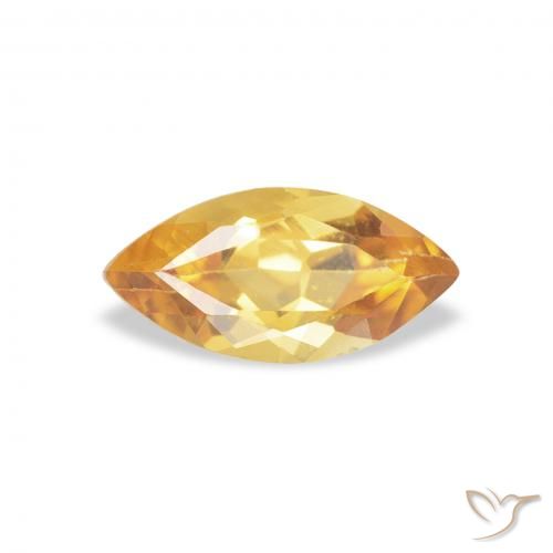0.43ct Natural Medium Light Orange-Gold Citrine, Marquise, VVS-VS