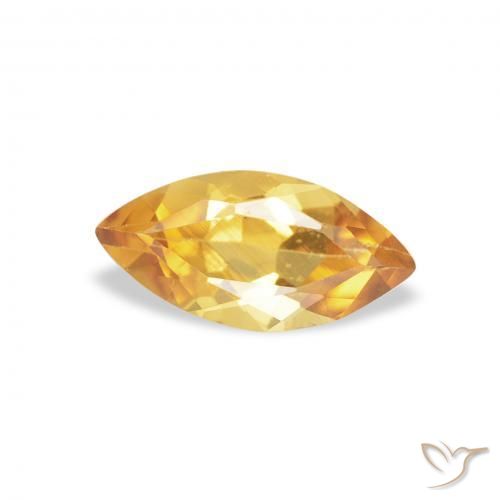 0.43 ct Golden Citrine Stone, Natural Citrine in Marquise Facet Shape for Sale