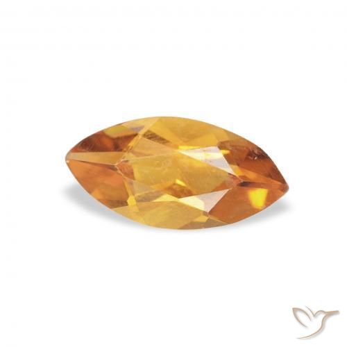 0.43 ct Golden Citrine Stone, Natural Citrine in Marquise Facet Shape for Sale