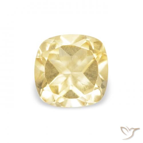 0.53ct Natural Light Golden-Yellow Citrine, Cushion, VVS-VS
