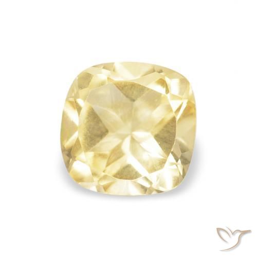 0.53 ct Yellow Citrine Stone, Natural Citrine in Cushion-Cut Shape for Sale