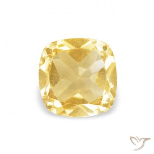 0.45ct Natural Light Yellow Citrine, Cushion, VVS-VS