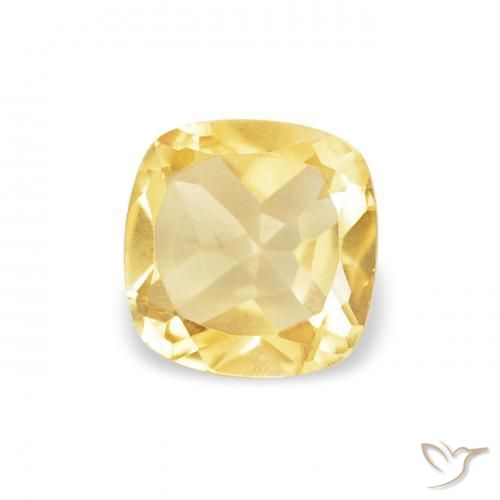 0.45 ct Yellow Citrine Stone, Natural Citrine in Cushion-Cut Shape for Sale