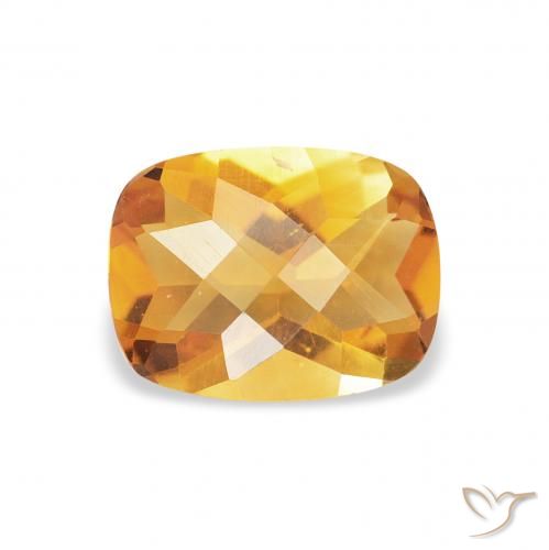 1.04ct Natural Deep Golden Orange Citrine, Cushion, VS