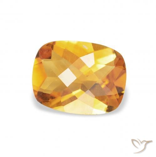 1.04 ct Golden Citrine Stone, Natural Citrine in Cushion Checkerboard Shape for Sale