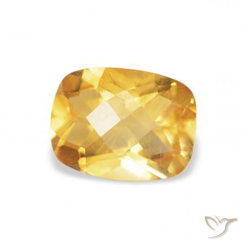 1.16 ct Golden Citrine Stone, Natural Citrine in Cushion Checkerboard Shape for Sale