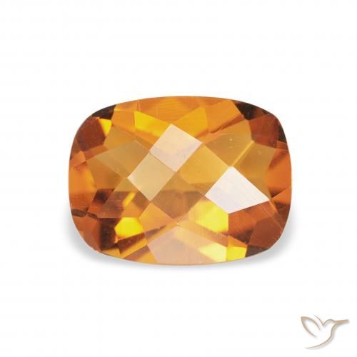 1.16ct Natural Earth Orange Citrine, Cushion, VVS