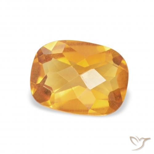 1.04 ct Golden Citrine Stone, Natural Citrine in Cushion Checkerboard Shape for Sale