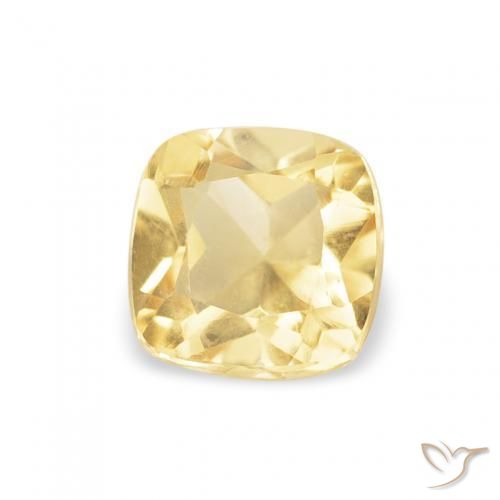 0.49 ct Golden Citrine Stone, Natural Citrine in Cushion-Cut Shape for Sale