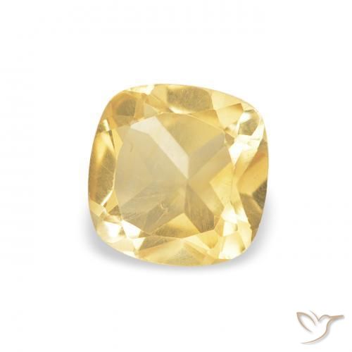 0.57 ct Golden Citrine Stone, Natural Citrine in Cushion-Cut Shape for Sale