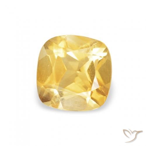 0.45 ct Golden Citrine Stone, Natural Citrine in Cushion-Cut Shape for Sale