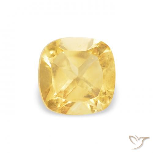0.55ct Natural Medium Gold Citrine, Cushion, VS