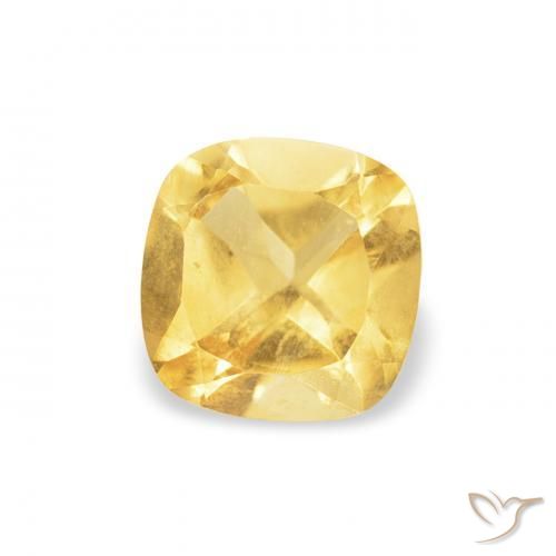 0.55 ct Golden Citrine Stone, Natural Citrine in Cushion-Cut Shape for Sale