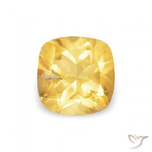0.52ct Natural Medium Golden Citrine, Cushion, VS, Photo A