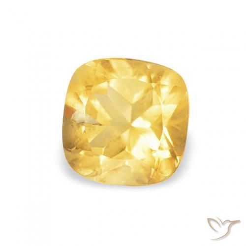 0.52 ct Golden Citrine Stone, Natural Citrine in Cushion-Cut Shape for Sale