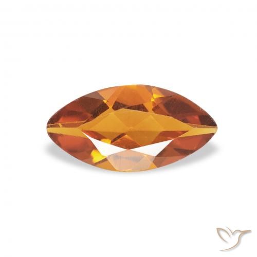 0.46ct Natural Medium Orange Citrine, Marquise, VS