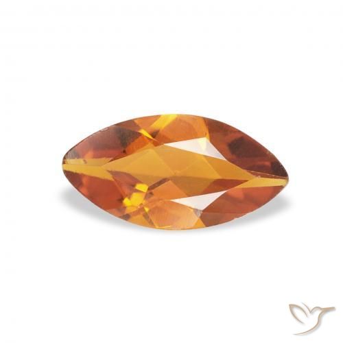 0.46 ct Orange Citrine Stone, Natural Citrine in Marquise Facet Shape for Sale