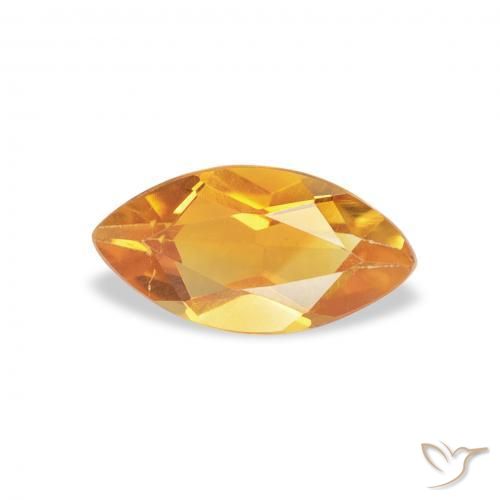 0.53 ct Golden Citrine Stone, Natural Citrine in Marquise Facet Shape for Sale