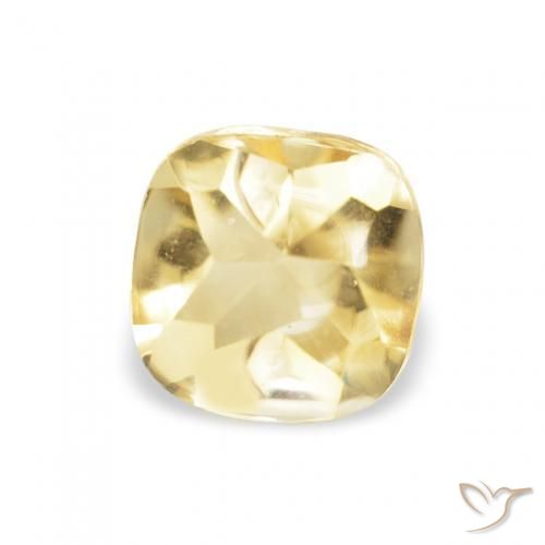 0.58ct Natural Light Gold Citrine, Cushion, Transparent