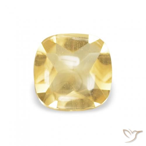 0.46ct Natural Light Golden-Yellow Citrine, Cushion, Transparent