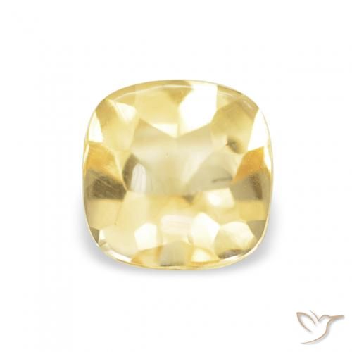 0.65ct Natural Light Gold Citrine, Cushion, Transparent