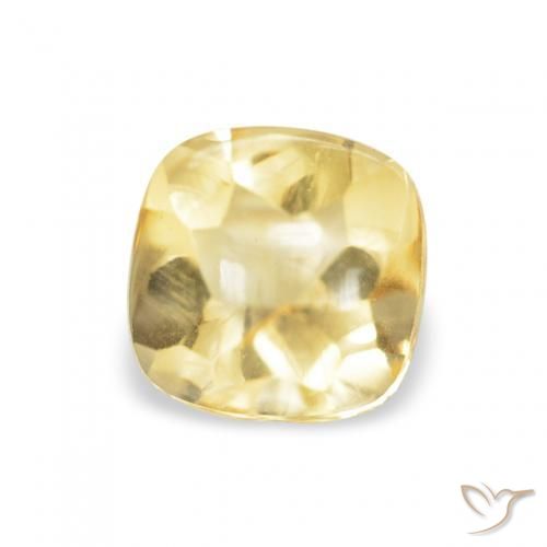 0.65 ct Yellow Citrine Stone, Natural Citrine in Cushion Buff-Top Shape for Sale